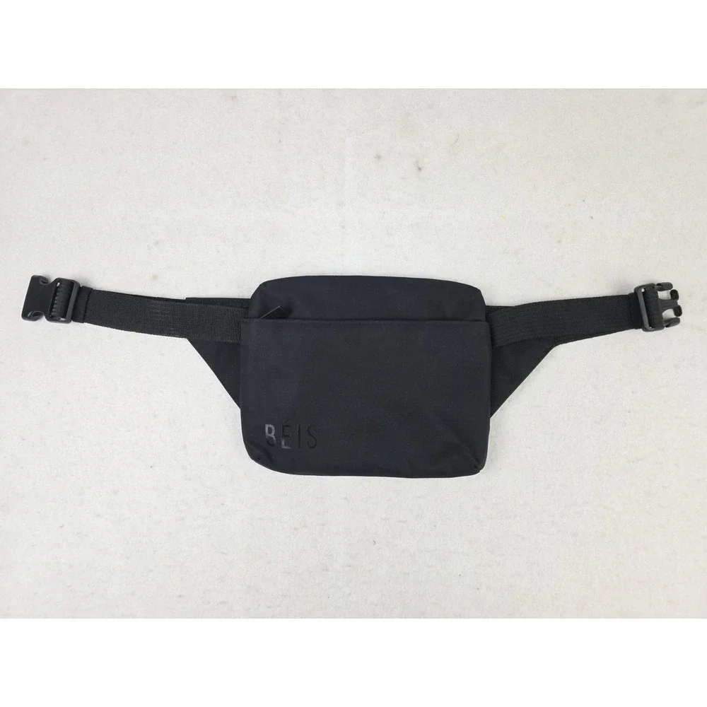 Beis Fanny Pack Sport Bag Black Crossbody Minimal Travel W/ Pacifier Holder